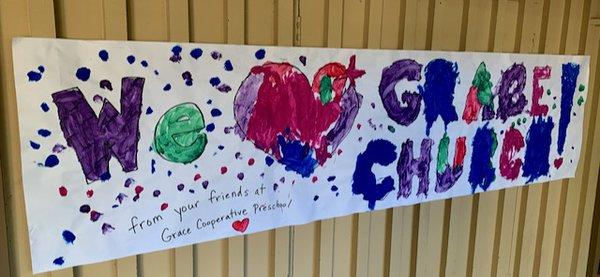 Wecome to Grace from the Co-op Preschool students.