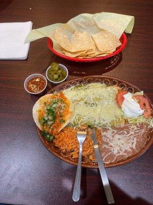 Chicken Enchiladas and Chicken Taco