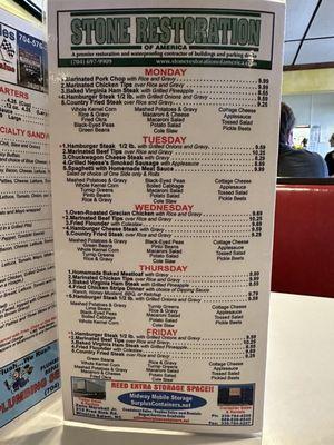 Updated Menu Prices June 2023