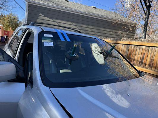 We installed the new windshield