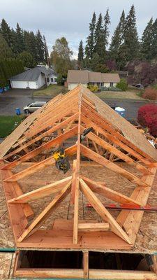 Custom valley ridge aligning back side of the house