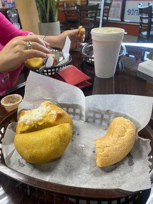 Coconut bread , coffee, yucca bread