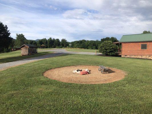 Each cabin has a fire pit with wood provided