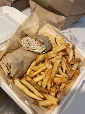 Chicken cheesesteak wrap