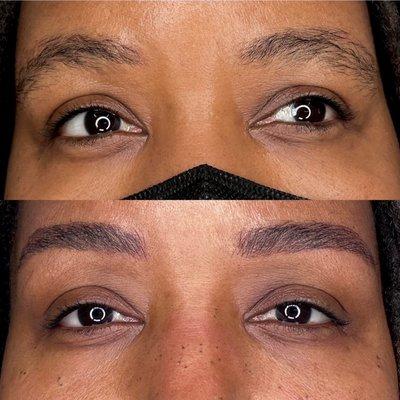 before and after microblading