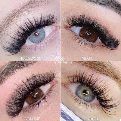 We offer all styles of Eyelash Extensions