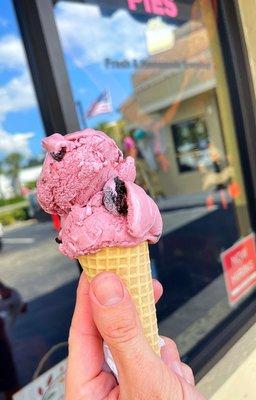 Two Scoop Black Cherry Waffle Cone~