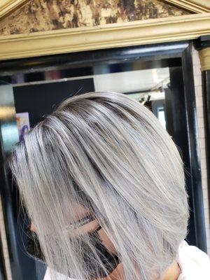 Smudge root dark to grey