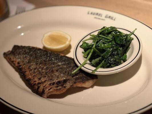 Sea Bass and spinach