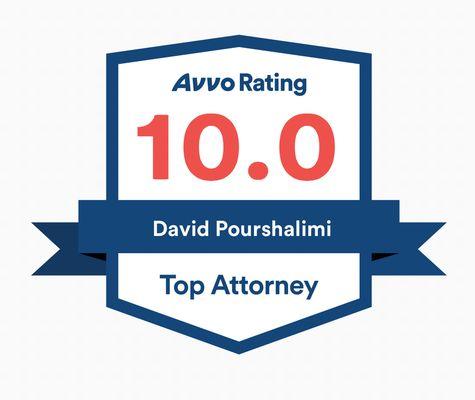 10/10 Top Attorney rating by Avvo.com