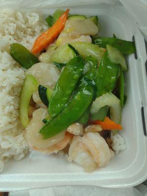 Shrimp and snow peas