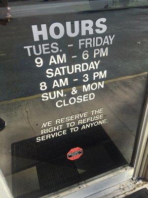 Shop hours