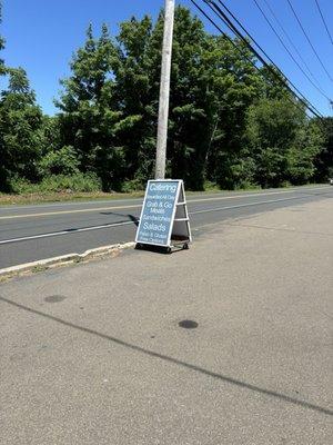 Outside roadside sign