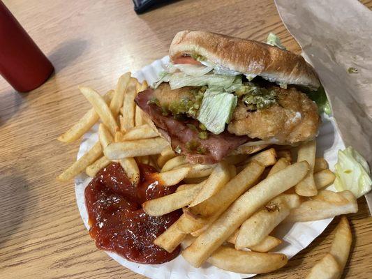 Chicken fried sandwich