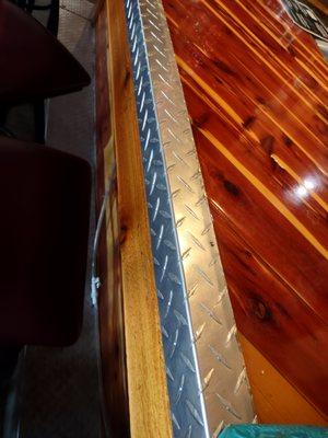 same as the foot rest is the bar top edging