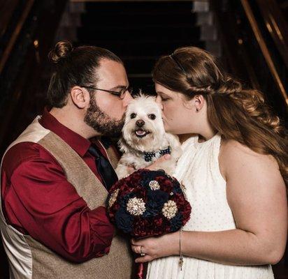 Us with our fur baby, Buddy!