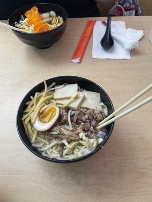 Chicken and tofu ramen