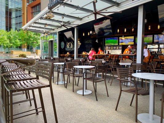 Our outdoor, pet-friendly patio