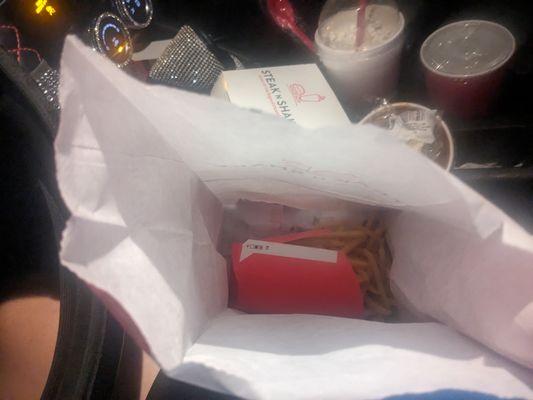 They threw my fries in it even broke the box.