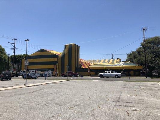 Commercial building being fumigated