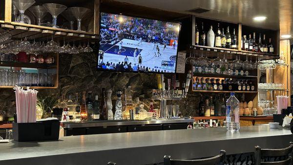 The bar area - a host of great tequillas. It's usually easy to just drop in and get a spot at the bar - even when the restaurant is full.