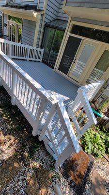 After. Resealed the deck and painted the railings. Beautiful work!