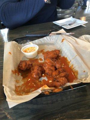 Half eaten Mr Brews Wings (Buffalo with ranch)