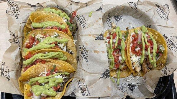 Steak and chicken tacos