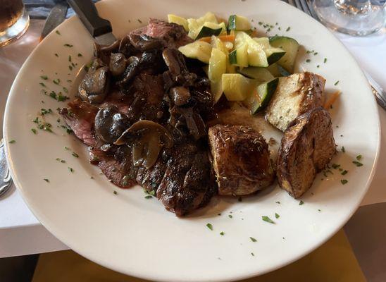 Steak with mushrooms