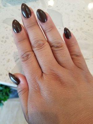 Final piece, med almond shaped spicy brown gel color