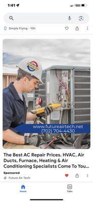 A Future Air Tech professional troubleshooting an ac unit