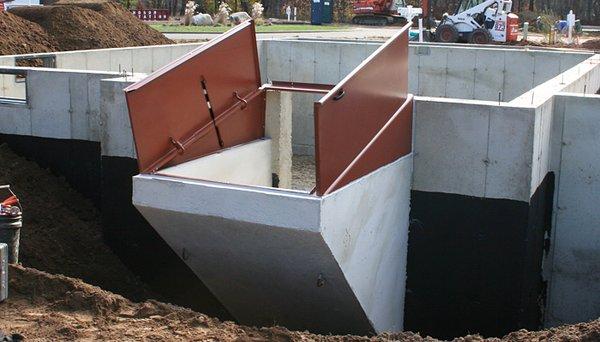 Basements Steps with Bilco Doors Installed