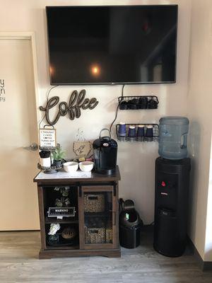 Cute coffee station for patrons.