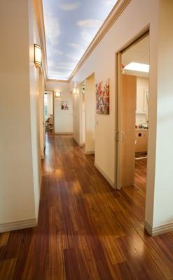 Dr. Stan Chien dentist's beautifully designed modern hallways.