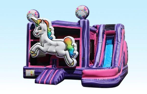 Unicorn combo-- bounce house, climbing wall, water slide all in one? Yes, Please!