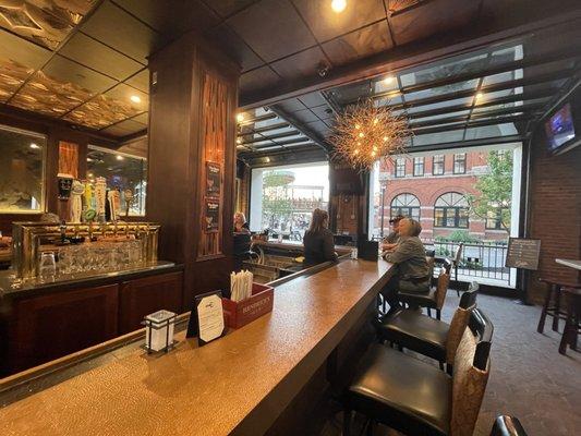 Bar looking out to Larkin Square