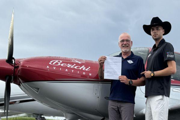 Congratulations Branislav on passing your IFR Checkride in our SR22T!