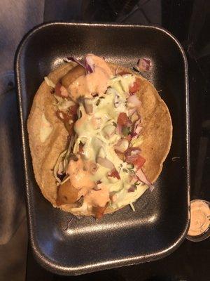 Shrimp taco all prepared