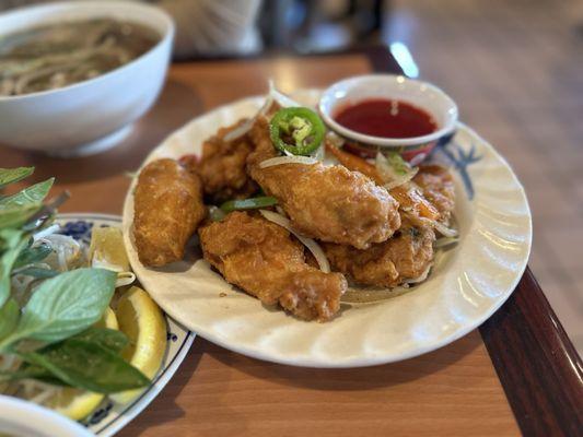 Salt and pepper fried chicken wings