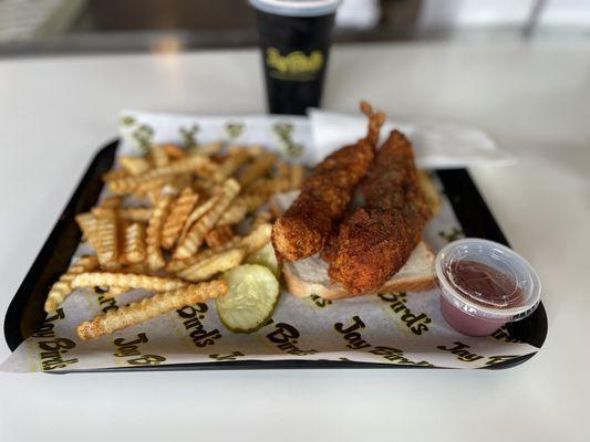 Two 2 Jumbo Tenders and Spicy Fries