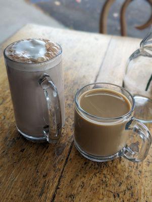 Mexican hot chocolate and coffee