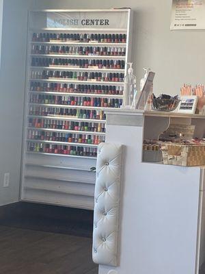 Wall of colors. Plus they have all the gels and sns.