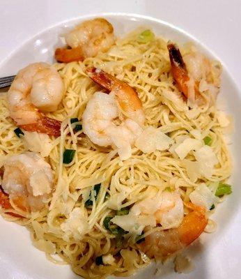 shrimp scampi and angel hair pasta