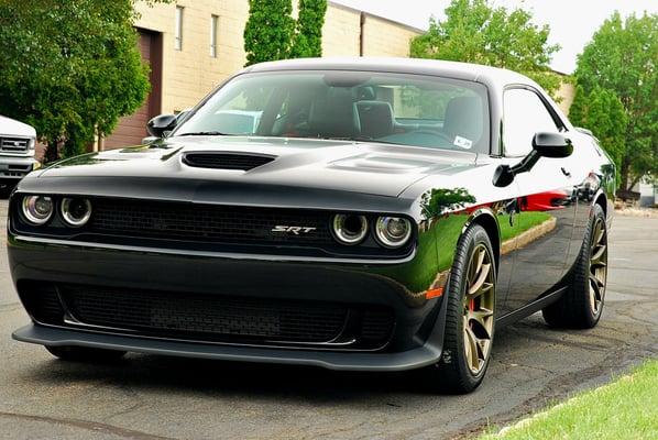 SignatureDetailing.com gave a full paint correction & full front clip Paint Protection Film to this Dodge Challenger Hellcat.