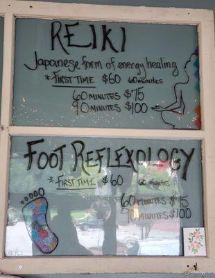 Reiki and Reflexology prices July 2023