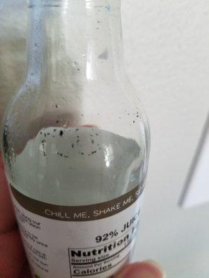 Date of manufacture scratched of a beverage in freezer.