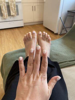 Gel manicure and gel pedicure