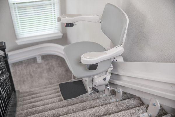 Bruno's new custom curved stairlift from Lifeway Mobility