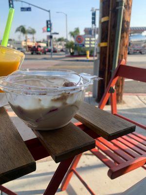 strawberries n cream fruit bowl