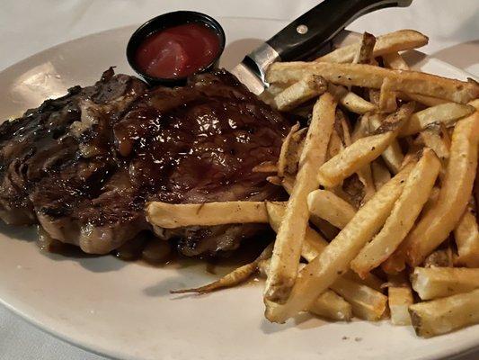 Ribeye and Fries amazing Demi Glaze